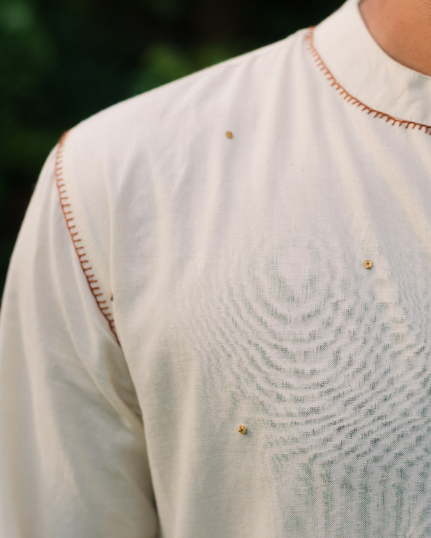 chand kurta in brown thread work